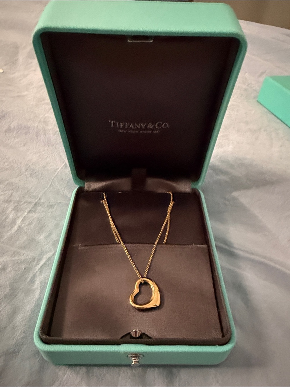Tiffany & Co. Gold Open Heart Necklace